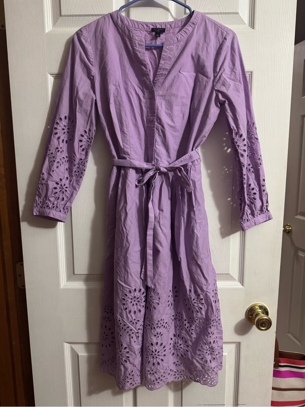 Talbots Petite Lavender Button-Front Dress